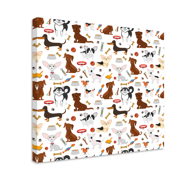 Dog wall art playful puppy pairing - TenStickers