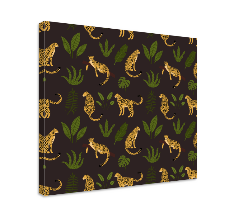 Dog wall art leopards and leaves - TenStickers