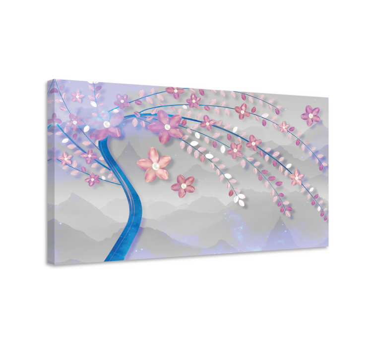 Flowers canvas sakura blossom branch - TenStickers