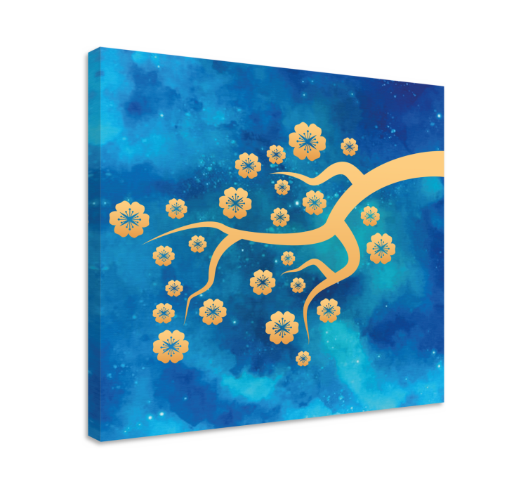 Flowers canvas blossoming tree branch artwork - TenStickers