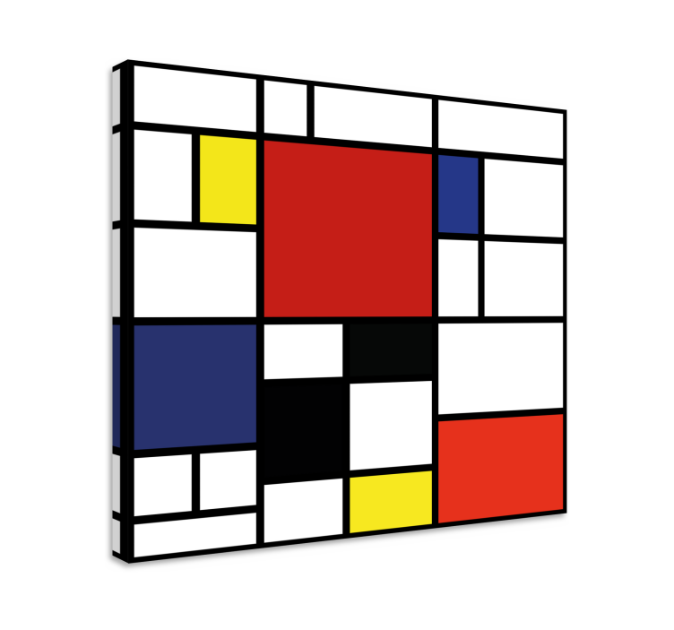 Abstract wall art 1 geometric color blocks - TenStickers