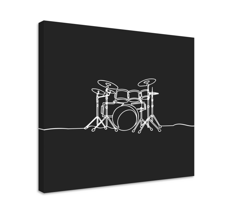 Music canvas art drum set silhouette - TenStickers