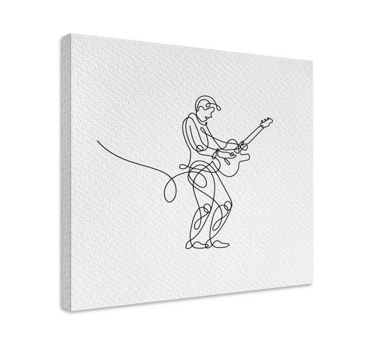 Music canvas art guitarist in action - TenStickers