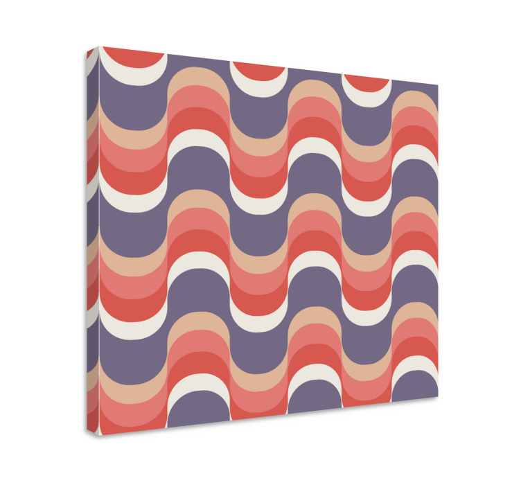 Geometric retro groovy pattern retro canvas - TenStickers