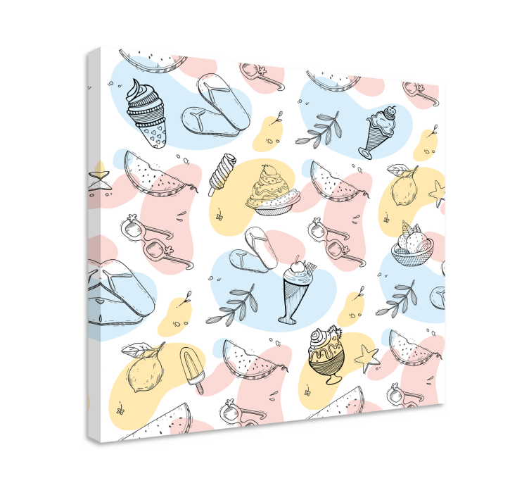 Ornamental canvas print summer delights galore - TenStickers