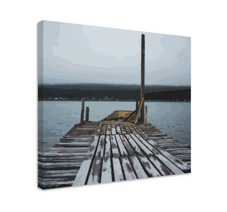 Serene Wooden Dock landscape canvas - TenStickers