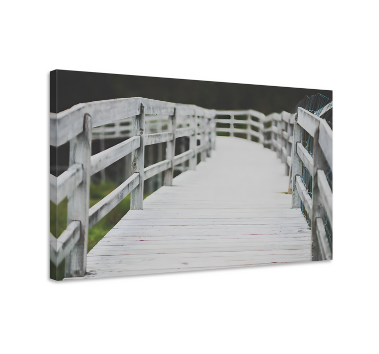 Landscape canvas wooden footbridge path - TenStickers