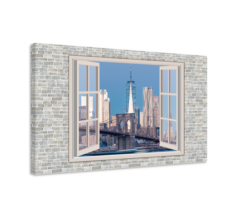 Transparent window Manhattan's canvas prints - TenStickers