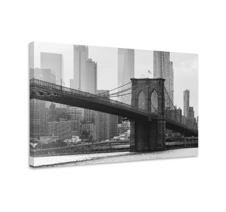 Black and white Brooklyn  city canvas prints - TenStickers