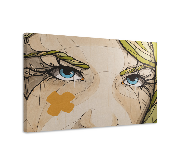 People canvas expressive female portrait - TenStickers