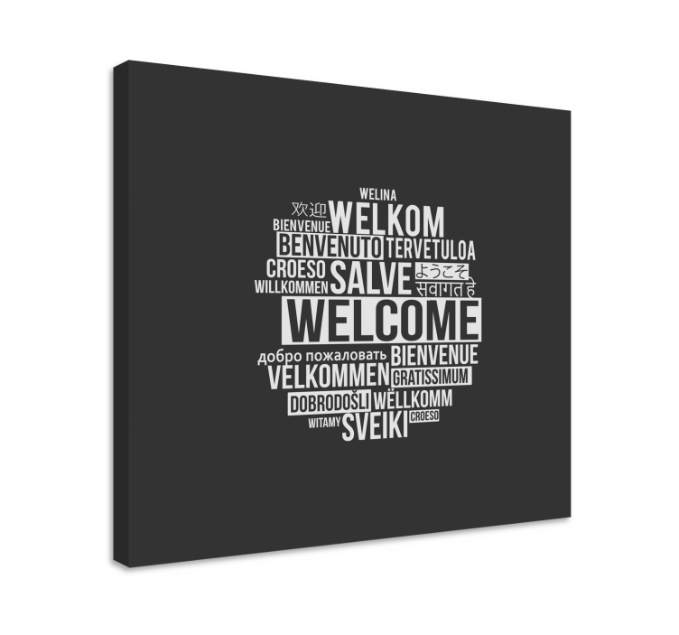 welcome circle quote canvas - TenStickers