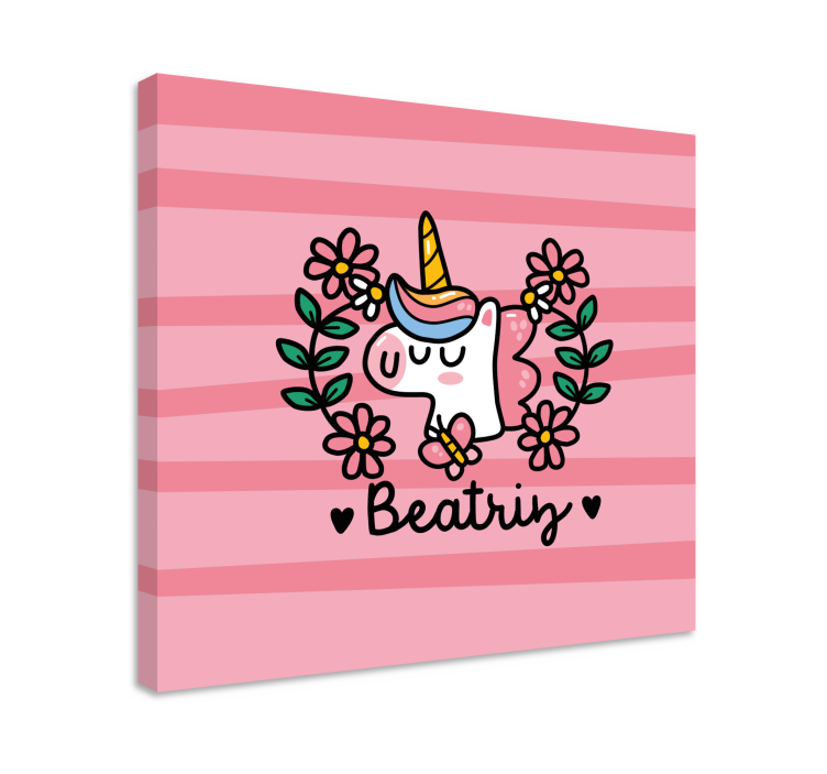 Unicorn pictures framed cute floral unicorn art - TenStickers