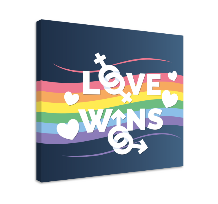 Quote canvas love conquers all - TenStickers