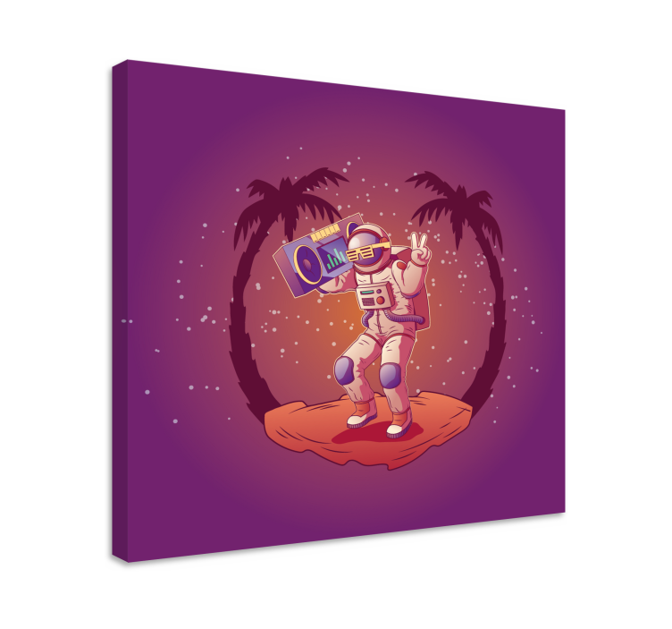 Video game canvas art astronaut dancing - TenStickers