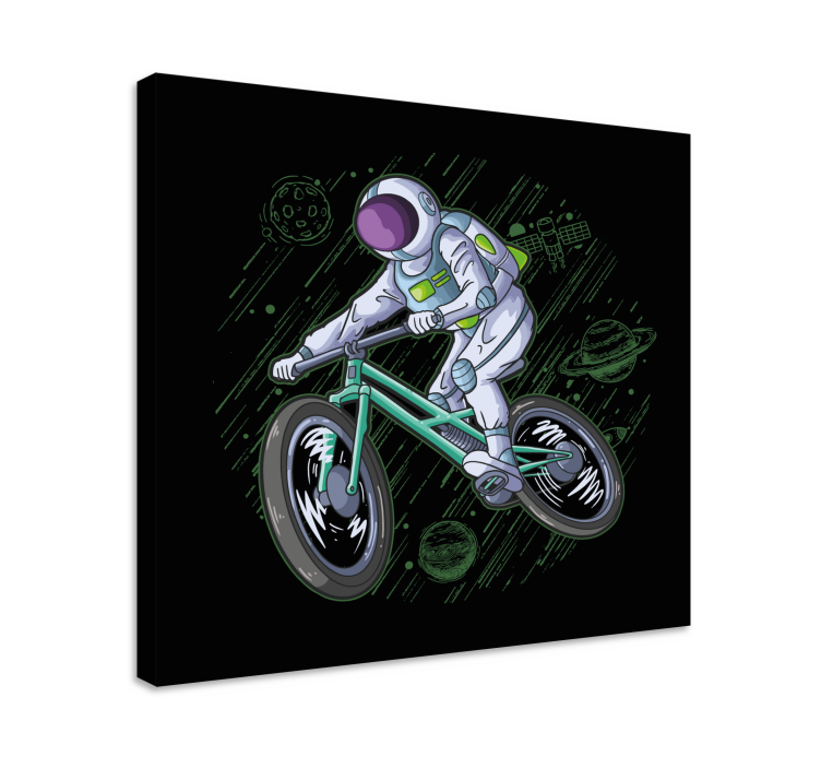 Video game canvas art astronaut on bicycle - TenStickers