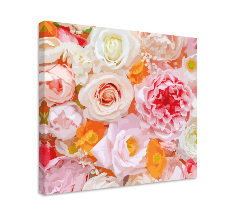 Flowers canvas blooming floral display - TenStickers