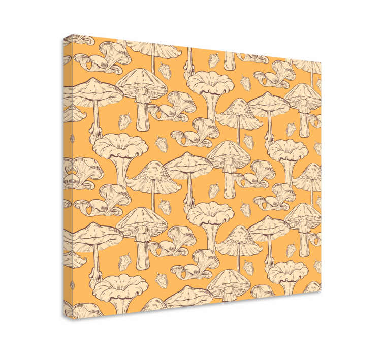 Flowers canvas mushroom design - TenStickers