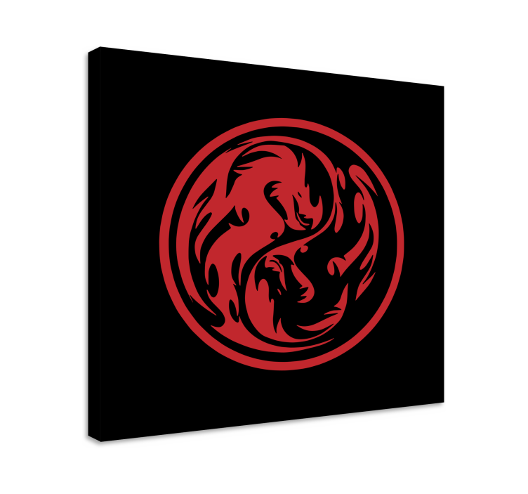Black and Red Dragon Yin Yang wall prints - TenStickers