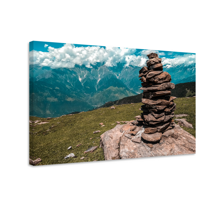 Landscape canvas stone stack formation art print - TenStickers