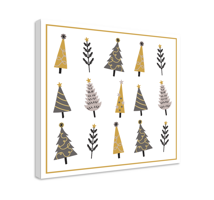 Flowers canvas ornamental christmas trees artwork - TenStickers