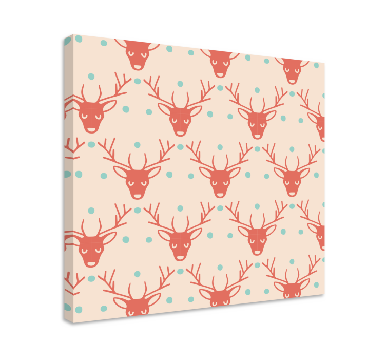 Stag canvas with artistic stag heads - TenStickers