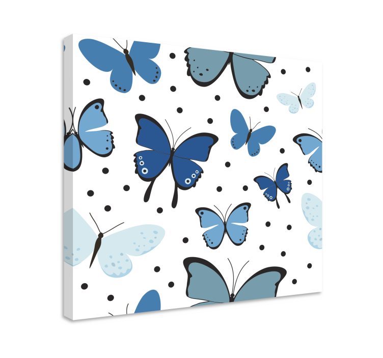 Butterfly canvas in blue butterfly collection - TenStickers