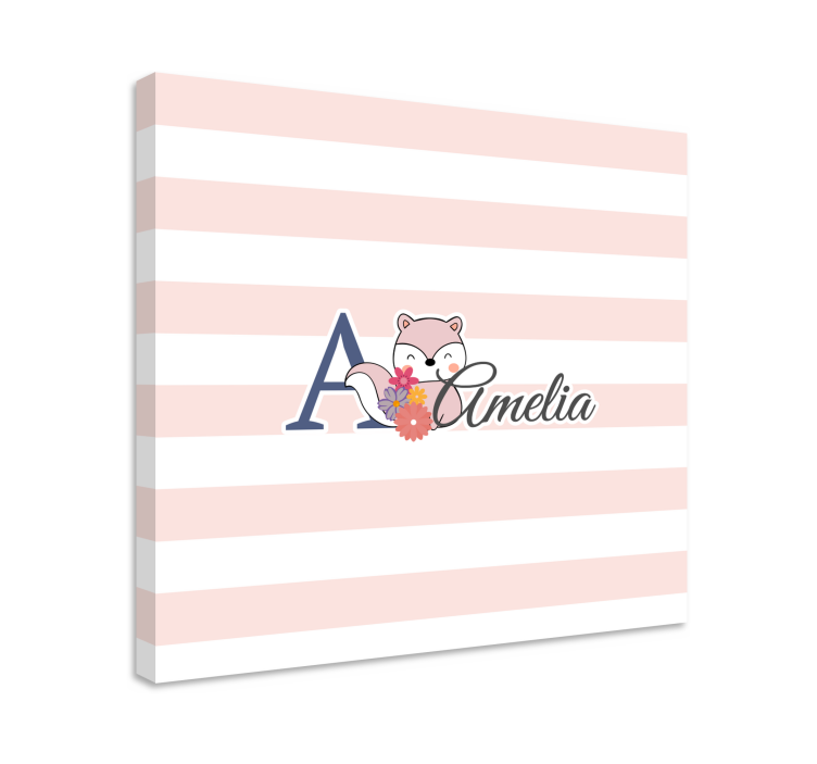 Cocktail canvas cute fox customization - TenStickers