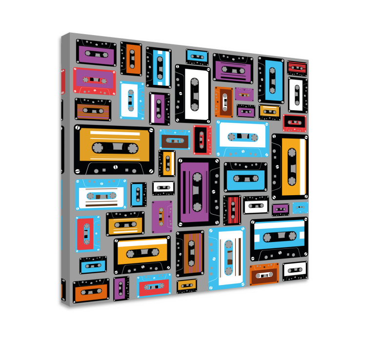 Sports canvas art colorful cassette tapes - TenStickers