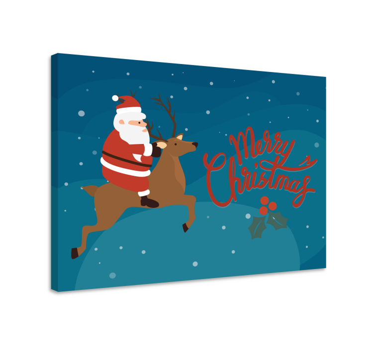People canvas santa on reindeer - TenStickers