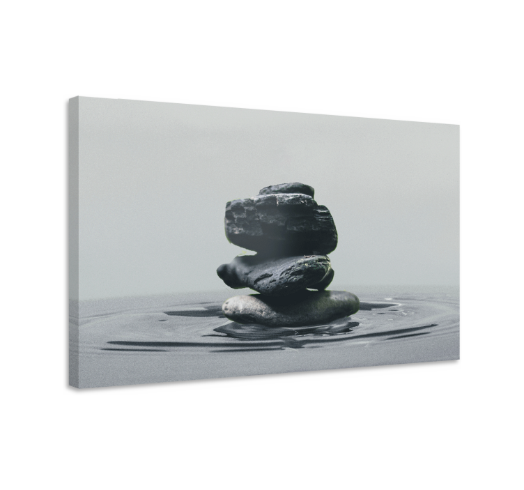 Zen canvas art of balanced stone stacks - TenStickers