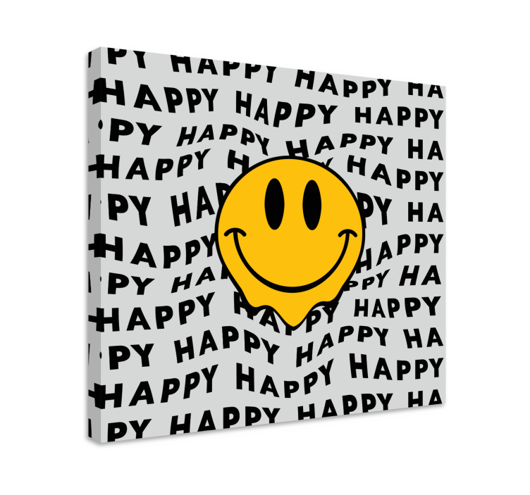 Quote canvas smiling emoji joy - TenStickers
