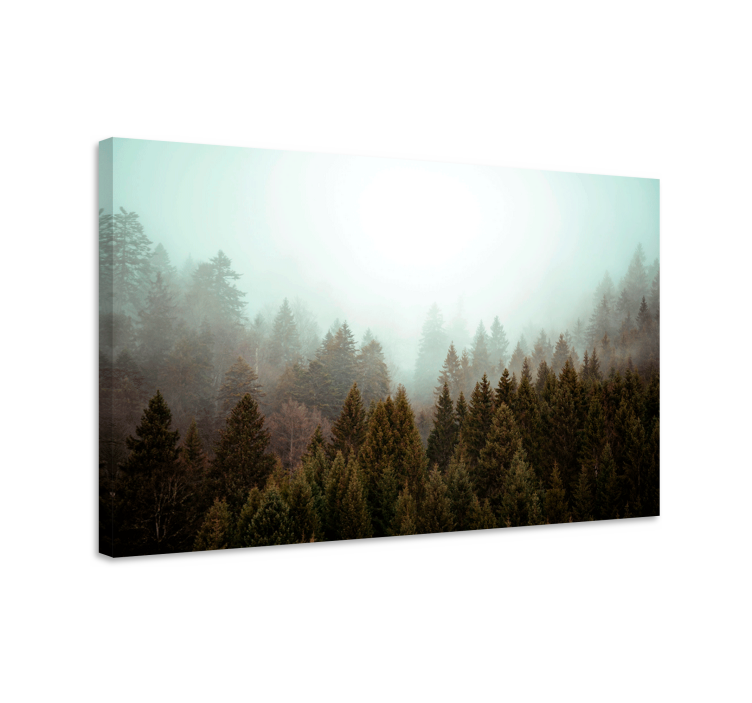 Landscape canvas misty woodland scene - TenStickers