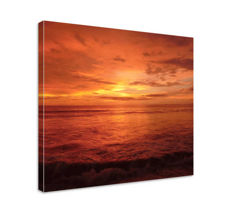 Sunset Over Ocean landscape canvas - TenStickers