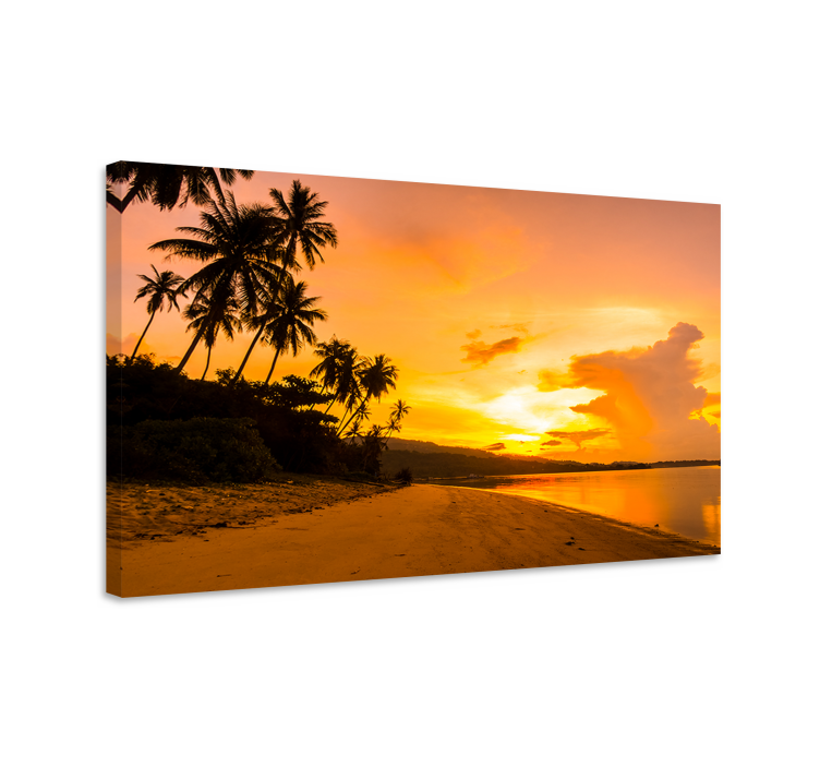 Tropical dusk landscape canvas - TenStickers