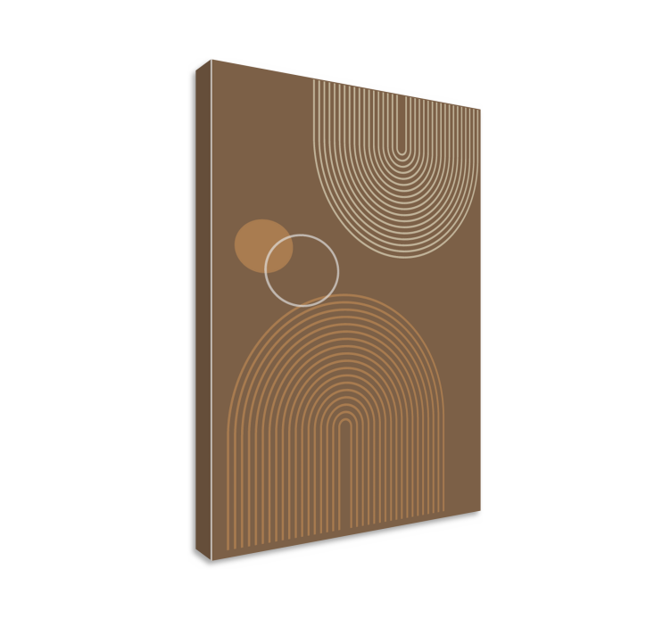 Geometric canvas curved line patterns - TenStickers