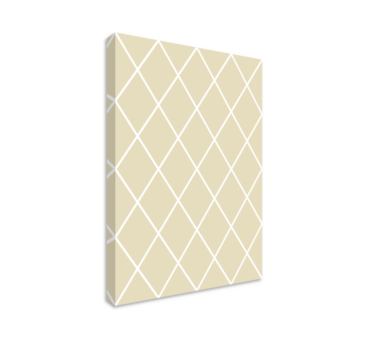 Cream diamond minimalist pattern canvas print - TenStickers