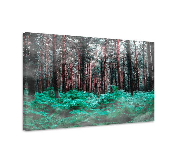 Flowers canvas lush green ferns - TenStickers