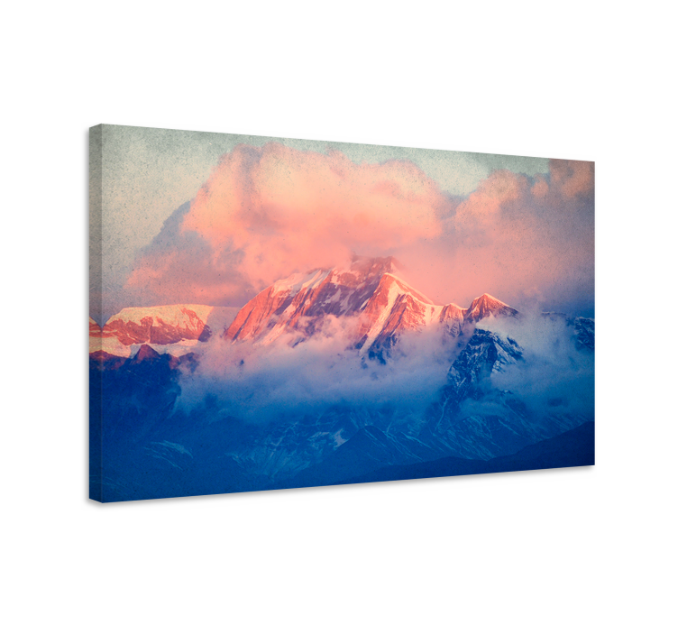 Landscape canvas mountain peaks at sunset - TenStickers