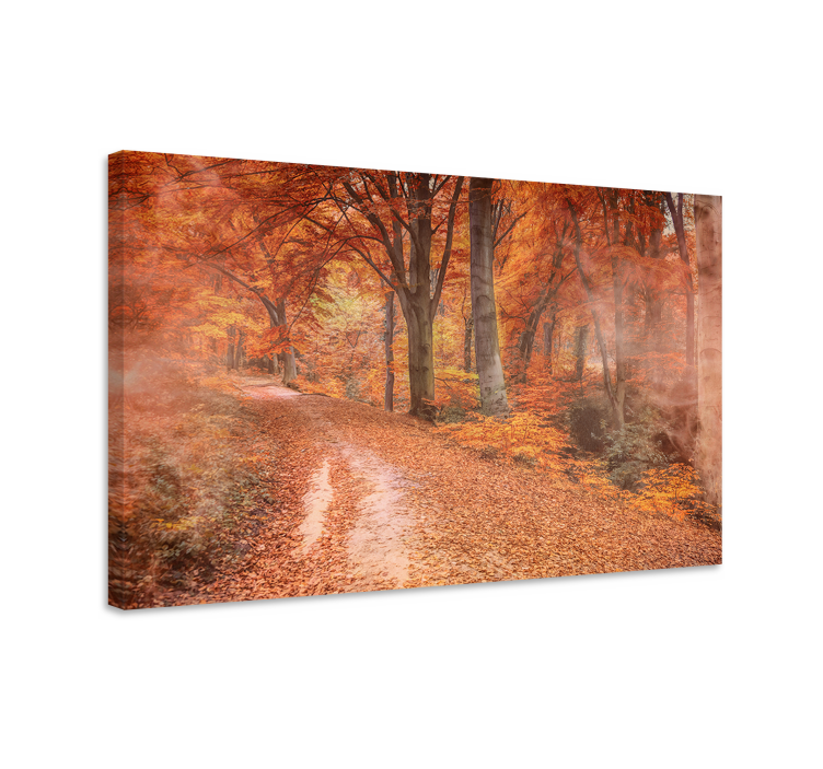 Landscape canvas serene autumn path - TenStickers