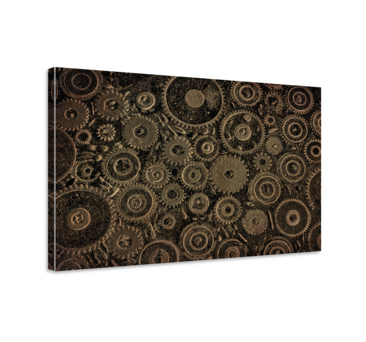 Industrial-style gears pattern modern canvas - TenStickers