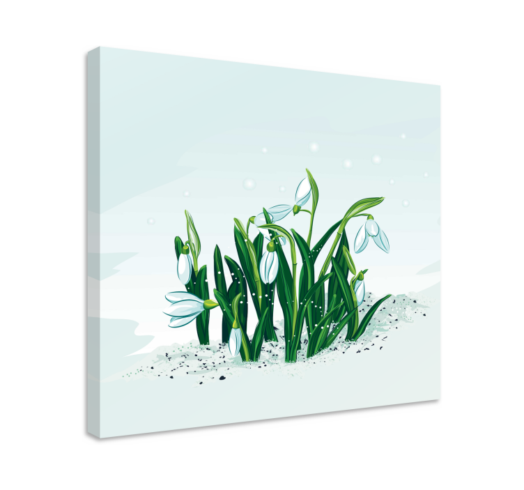 Flowers canvas snowdrop blossoms - TenStickers