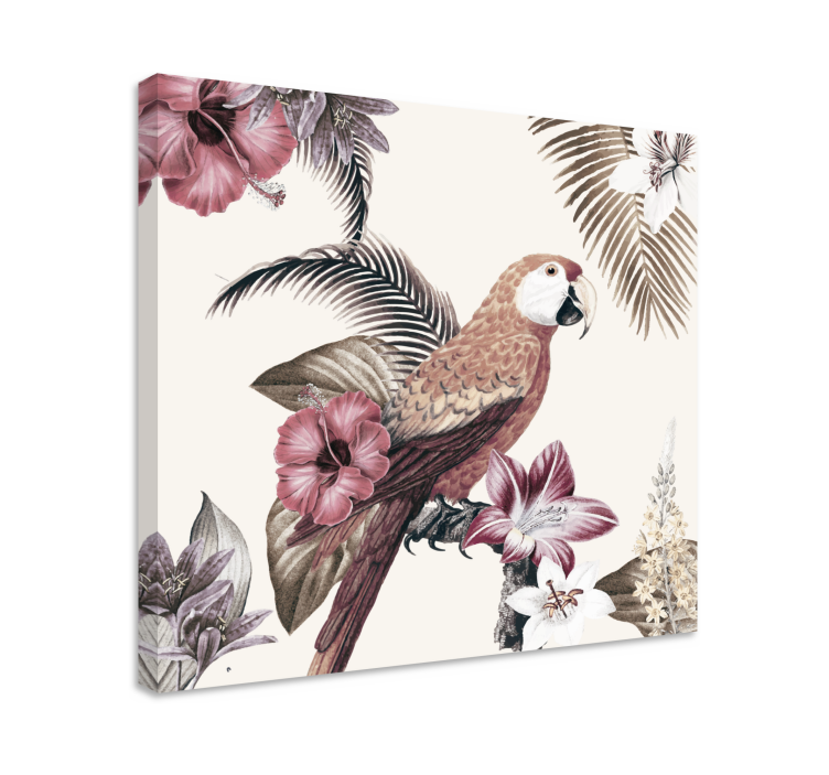 Tropical Parrot Scene bird canvas wall art - TenStickers