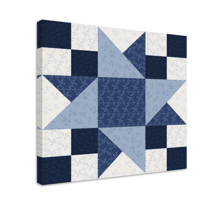 Ornamental canvas print star patchwork design - TenStickers