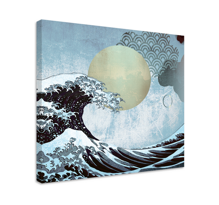 Landscape canvas waves and moon - TenStickers