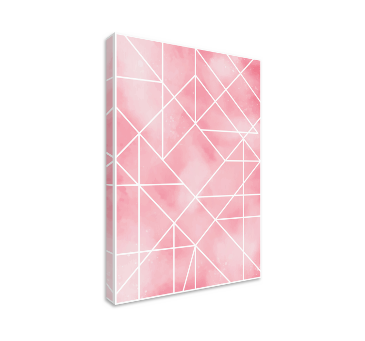 Geometric canvas in pink geometric pattern - TenStickers