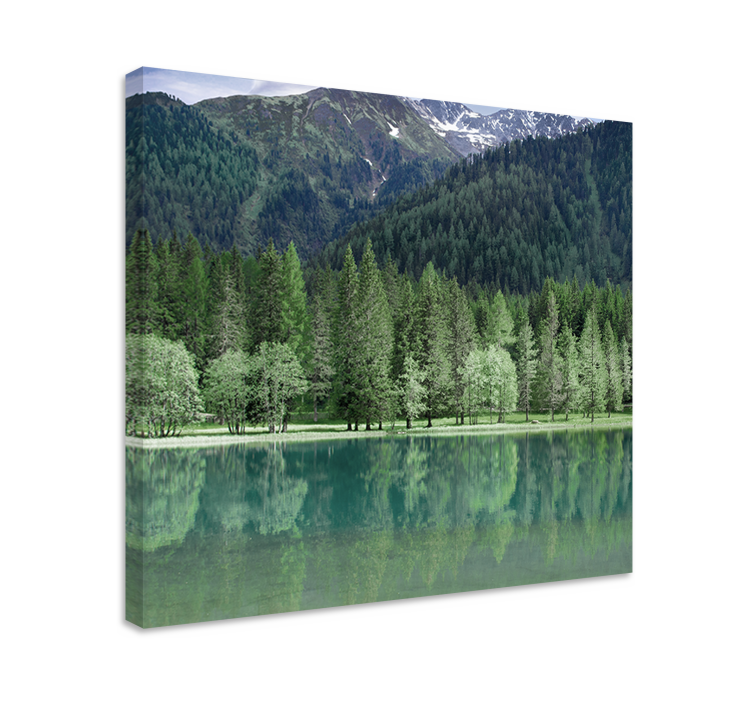 Serene mountain reflection landscape canvas - TenStickers