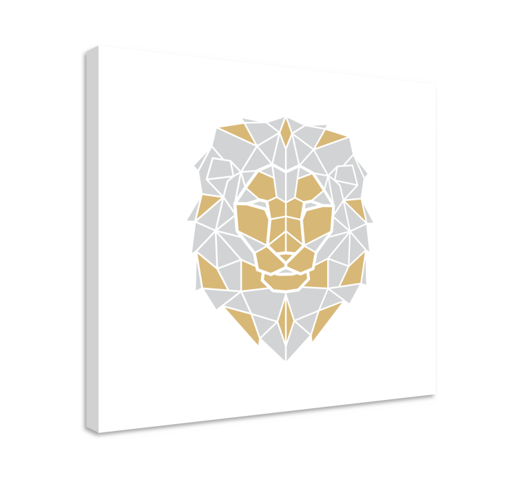 Modern Geometrical Lion geometric canvas - TenStickers