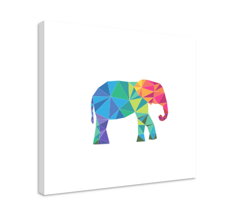 Elephant wallart colorful polygonal elephant - TenStickers