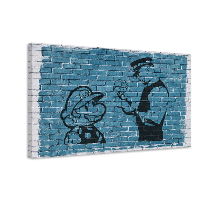 Police man with mario modern canvas - TenStickers