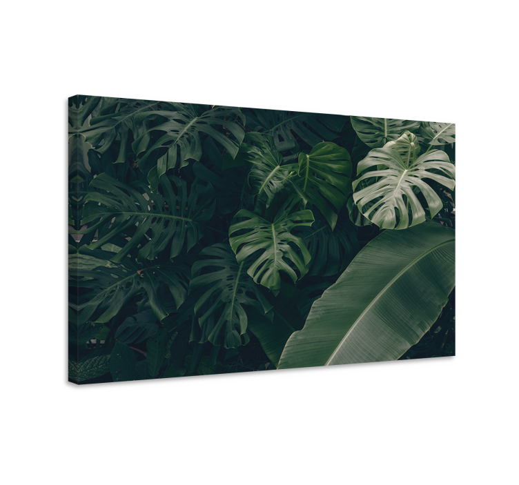 Flowers canvas lush tropical leaves - TenStickers